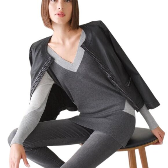 ** White House Black Market Woman’s S Color Block Long Sweater - Picture 1 of 11